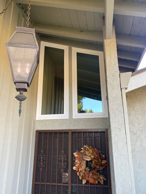 front door and window after