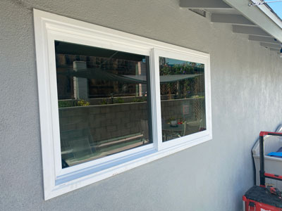 new vinyl window after