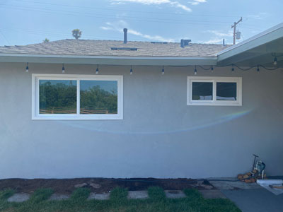 windows side of house before